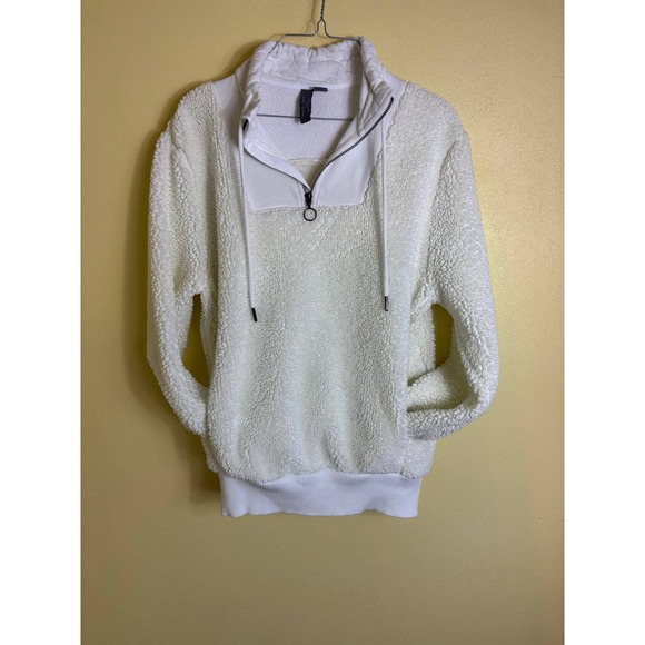 Sweaty Betty Tops - Sweaty Betty Fleece Pullover Sweatshirt Half Zip White Cozy Women's Size8